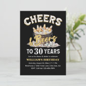 Jegliche Altersjubeln und Bierüberraschung Geburts Einladung (Stehend Vorderseite)