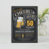 Jegliche Altersjubeln und Bierüberraschung Geburts Einladung (Stehend Vorderseite)
