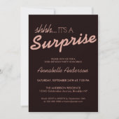 Jegliche altersrosa Rose Gold Glitzer Überraschung Einladung (Vorderseite)