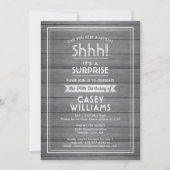 Jegliche Altersüberraschung Geburtstagsgraue Imita Einladung (Vorderseite)