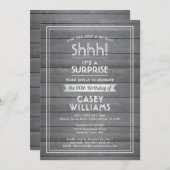 Jegliche Altersüberraschung Geburtstagsgraue Imita Einladung (Vorne/Hinten)