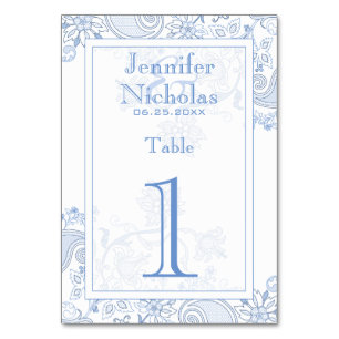 Jegliche Blume- und Foliage Lacy Doodle Hochzeit Tischnummer