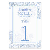 Jegliche Blume- und Foliage Lacy Doodle Hochzeit Tischnummer (Rückseite)