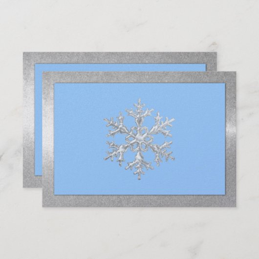 Jegliche Colour Icy Snowflakes Feierabend UAWG RSVP Karte (Vorne/Hinten)