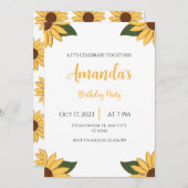 Jegliche Einladung zum Geburtstag von Sonnenblumen (Vorne/Hinten)