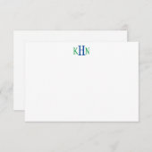 Jegliche Farbe - Einfache Monogramm-Mitteilungskar Dankeskarte (Vorne/Hinten)