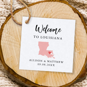 Jegliche Farbe Louisiana Hochzeitungs-Begrüßungsta Geschenkanhänger