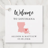Jegliche Farbe Louisiana Hochzeitungs-Begrüßungsta Geschenkanhänger (Vorderseite)
