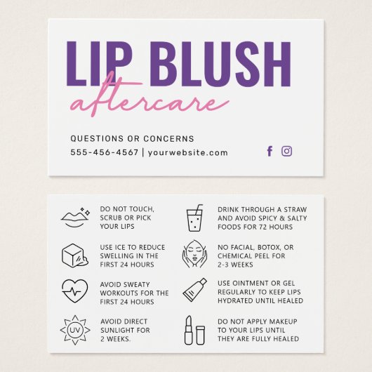 Jegliche Farbe Moderne Lila Lippenblüte Tattoo Aft (Vorne & Hinten)