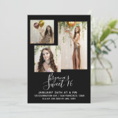 Jegliche Farbe Moderne Minimal Sweet 16 Party Foto Einladung (Stehend Vorderseite)