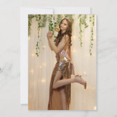 Jegliche Farbe Moderne Minimal Sweet 16 Party Foto Einladung (Rückseite)