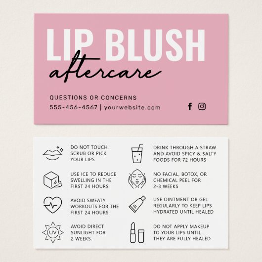 Jegliche Farbe Moderne rosa Lippe Blush Tattoo Aft (Vorne & Hinten)