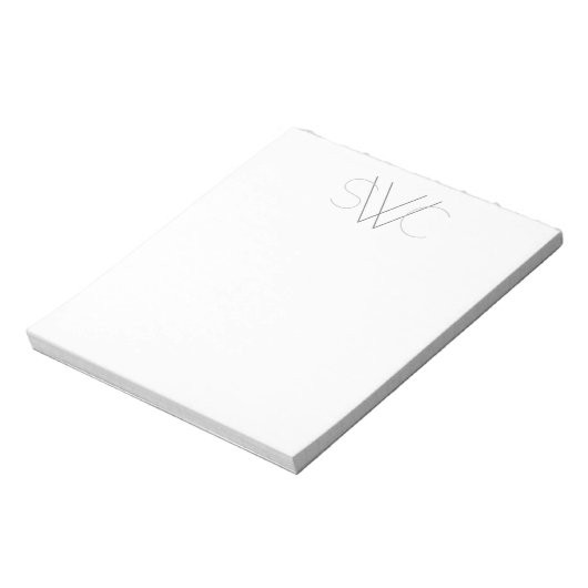 Jegliche Farbe - Modernes Monogramm-Notepad Notizblock (Rotiert)