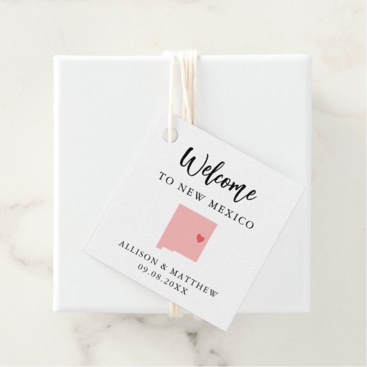 Jegliche Farbe New Mexico Wedding Welcome Bag Geschenkanhänger (Beispiel)