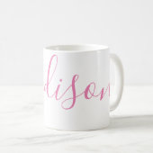 Jegliche Farbe - personalisierter Skriptname Kaffeetasse (VorderseiteRechts)