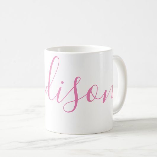 Jegliche Farbe - personalisierter Skriptname Kaffeetasse (VorderseiteRechts)