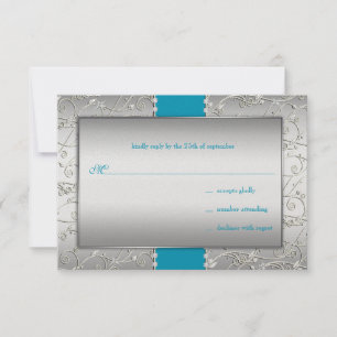 Jegliche Farbe Silber Swirt Hochzeit RSVP Karte