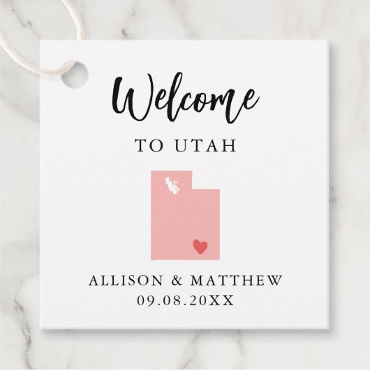 Jegliche Farbe Utah Wedding Welcome Bag Geschenkanhänger (Vorderseite)
