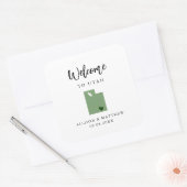 Jegliche Farbe Utah Wedding Welcome Bag Quadratischer Aufkleber (Umschlag)
