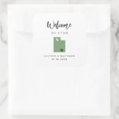Jegliche Farbe Utah Wedding Welcome Bag Quadratischer Aufkleber (Tasche)