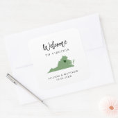 Jegliche Farbe Virginia Wedding Welcome Bag Quadratischer Aufkleber (Umschlag)