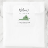 Jegliche Farbe Virginia Wedding Welcome Bag Quadratischer Aufkleber (Tasche)
