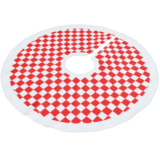 Jegliche Farbe/Weiß, mit weißen Grenzen geprüft Polyester Weihnachtsbaumdecke (Schrägansicht)