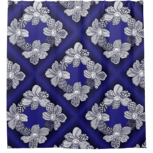 Jegliche farbige Eindeutige Blume Doodles Duschvorhang (Vorderseite)