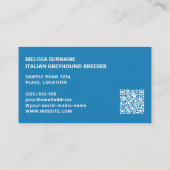 Jegliche farbige italienische Greyhound-Silhouette Visitenkarte (Rückseite)