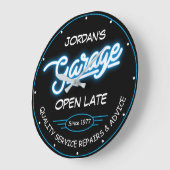 Jegliche Garage Datum Blue Red Retro Imitate Nebel Große Wanduhr (Winkel)