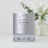Jegliche Geburtstagsfeier Silber Funkeleinladung Postkarte (Stehend Vorderseite)