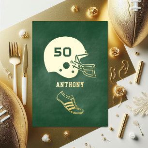 Jegliche Geburtstagsparty von Green und Gold Folieneinladung