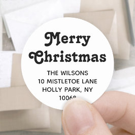 Jegliche Gruß Retro Typografy Rücksendeadresse Runder Aufkleber