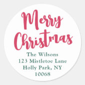 Jegliche Grußfreude, moderne Script-Rücksendeadres Runder Aufkleber (Vorderseite)