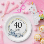 Jegliche Hochzeit (40) Eleganter blauer Flora Jahr Pappteller (Party)