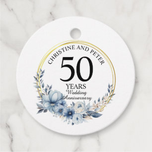 Jegliche Hochzeit (50) Eleganter blauer Flora Jahr Geschenkanhänger