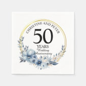 Jegliche Hochzeit (50) Eleganter blauer Flora Jahr Serviette (Vorderseite)