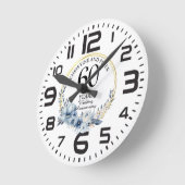 Jegliche Hochzeit (60) Eleganter blauer Flora Jahr Runde Wanduhr (Winkel)