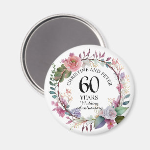 Jegliche Hochzeit (60) Eleganter Blumenjubiläum Magnet