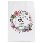 Jegliche Hochzeit (60) Eleganter Blumenjubiläum Mittlere Geschenktüte (Vorderseite)