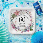 Jegliche Hochzeit (60) Eleganter Blumenjubiläum Pappteller (Party)