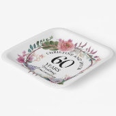 Jegliche Hochzeit (60) Eleganter Blumenjubiläum Pappteller (Gewinkelt)