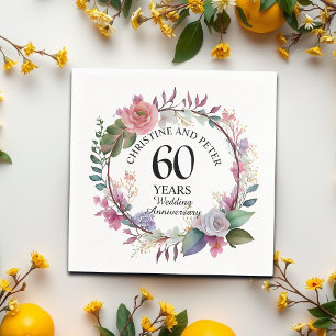Jegliche Hochzeit (60) Eleganter Blumenjubiläum Serviette