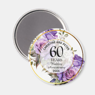 Jegliche Hochzeit (60) Gold Frame Rose Jahrestag Magnet