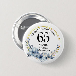 Jegliche Hochzeit (65) Eleganter blauer Flora Jahr Button