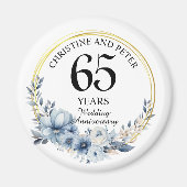 Jegliche Hochzeit (65) Eleganter blauer Flora Jahr Magnet (Vorne)