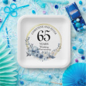 Jegliche Hochzeit (65) Eleganter blauer Flora Jahr Pappteller (Party)