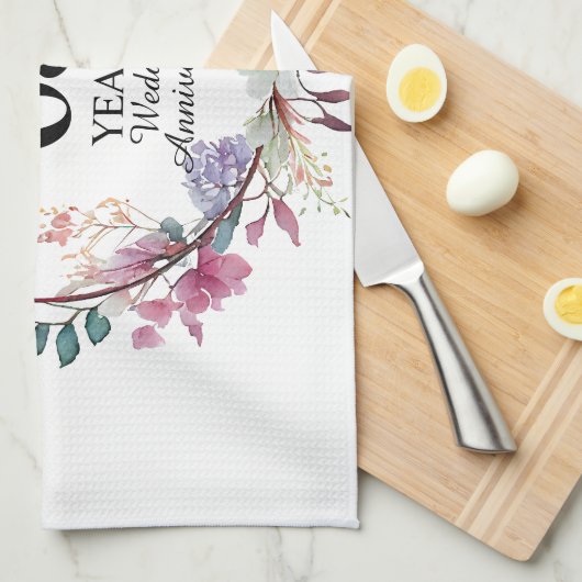 Jegliche Hochzeit (65) Eleganter Blumenjubiläum Geschirrtuch (Viertel Falte)