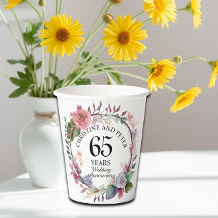 Jegliche Hochzeit (65) Eleganter Blumenjubiläum Pappbecher