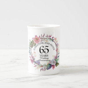 Jegliche Hochzeit (65) Eleganter Blumenjubiläum Porzellantasse